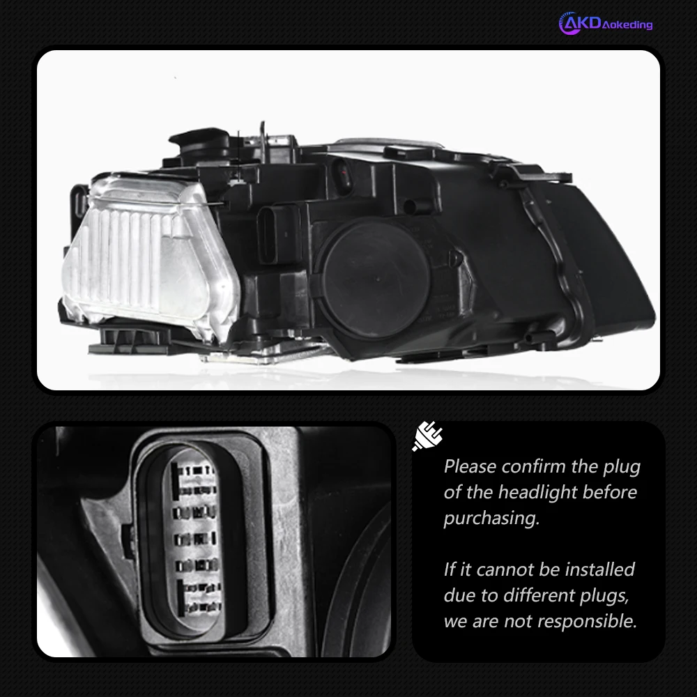 Автомобильные фары AKD для Audi A5, светодиодные фары, линзы проектора 2008-2011, анимация S5 DRL, динамический сигнал, возвращается, автомобильный аксессуар