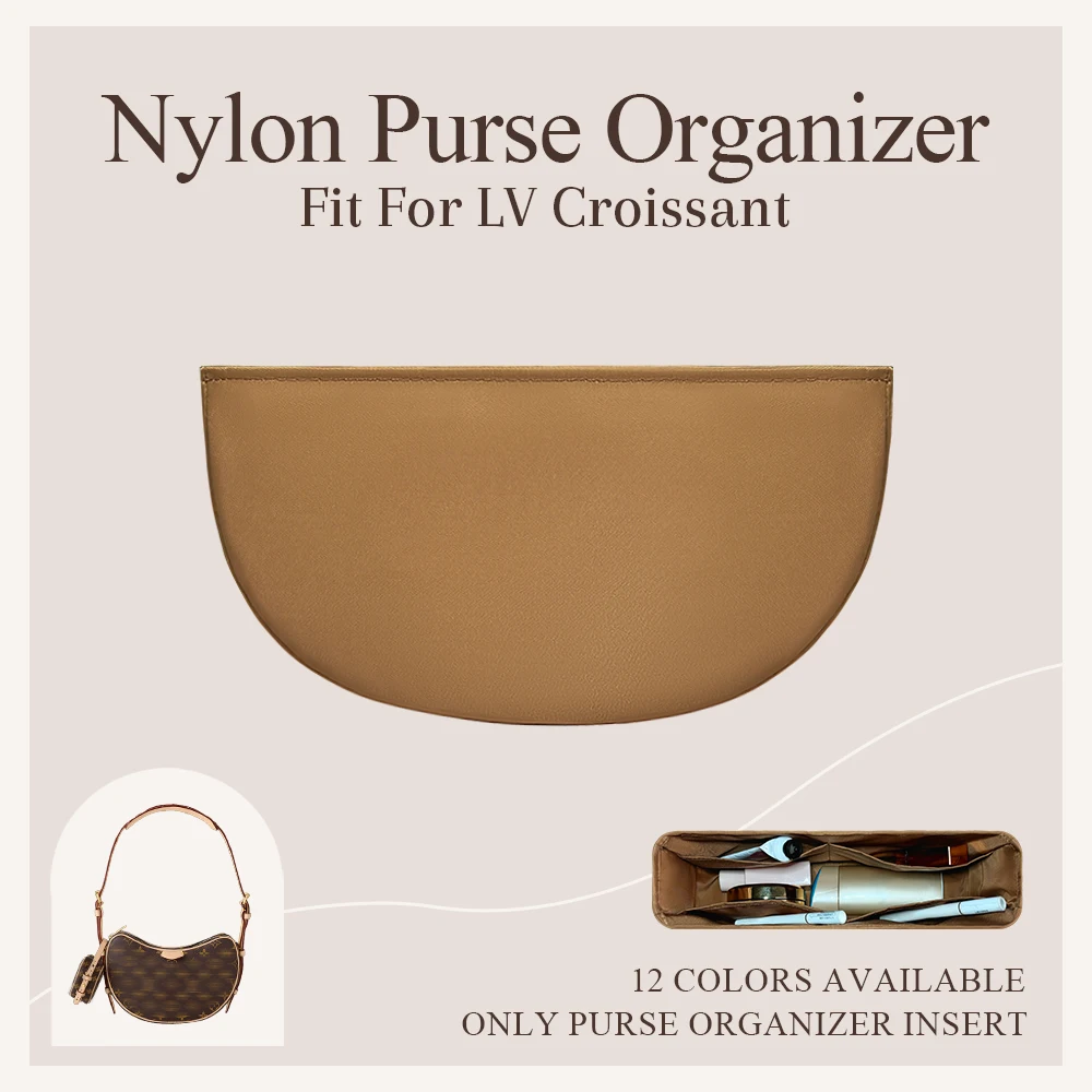 

Nylon Purse Organizer Insert Fit for LV Croissant Handbag Half Moon Inner Liners Purse Organizer Bag Inside Storage Makeup Bag