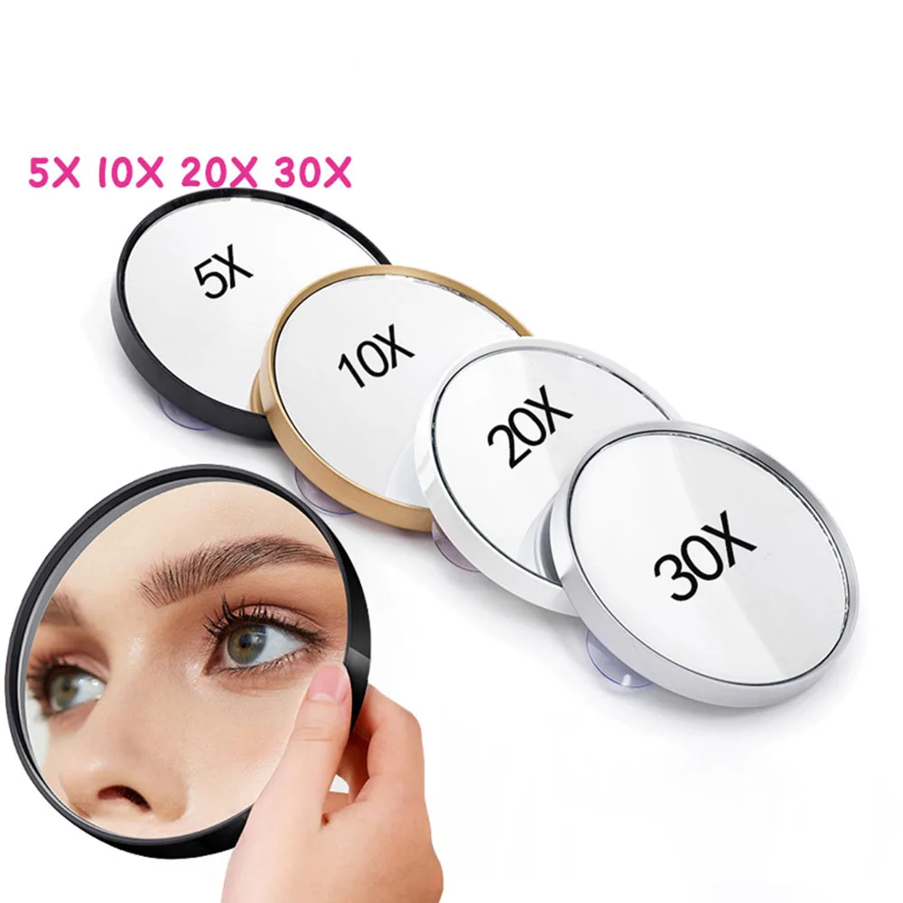 Espejo de aumento 5-30x con ventosa, lupa para espinillas, herramienta compacta para eliminar poros y acné, espejo de maquillaje para baño
