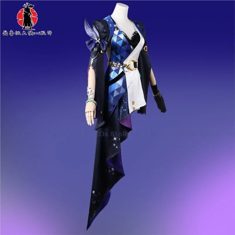 Game Honkai: Star Rail Cosplay Jade Cosplay Costume Jade Dress With Hat Necklace Prop Women Halloween Party Roleplay Costume