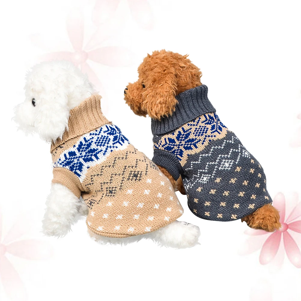 

2 Pcs The Dog Pet Sweater Winter Puppy Jumpers for Small Dogs Warm Sweaters Clothe