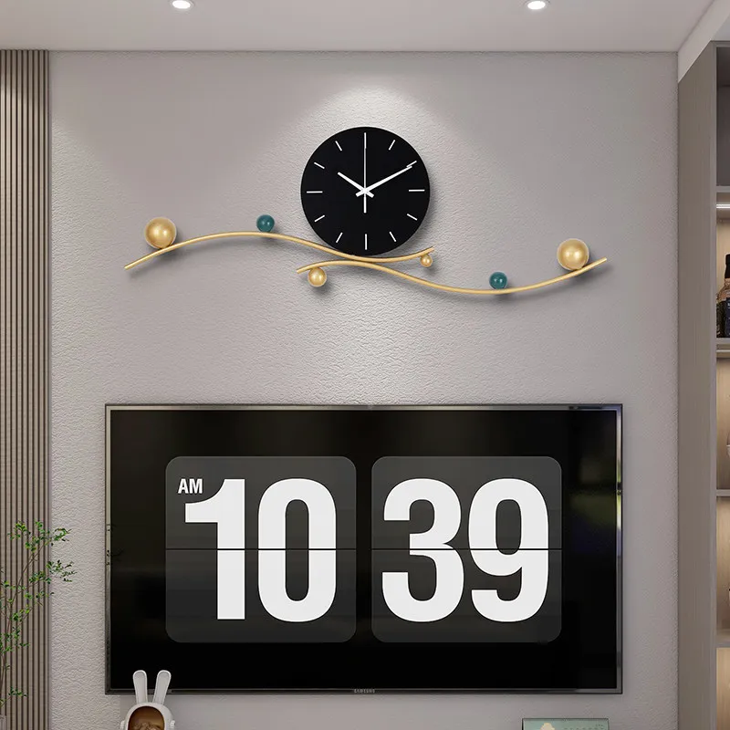 Aesthetic Metal Wall Art Wall Watch Xenomorph Design Chinese Style Wall Clocks Minimalist Luxury Wanduhr Living Room Decoration