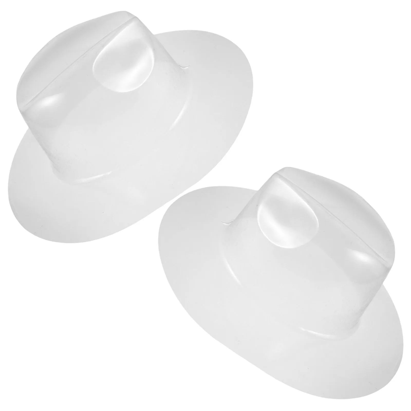 2Pcs Cowboy Hat Inner Support Clear Plastic Shaper Insert for Wide Brim Fedora Storage Display Rack Hat Holder Protection Mold