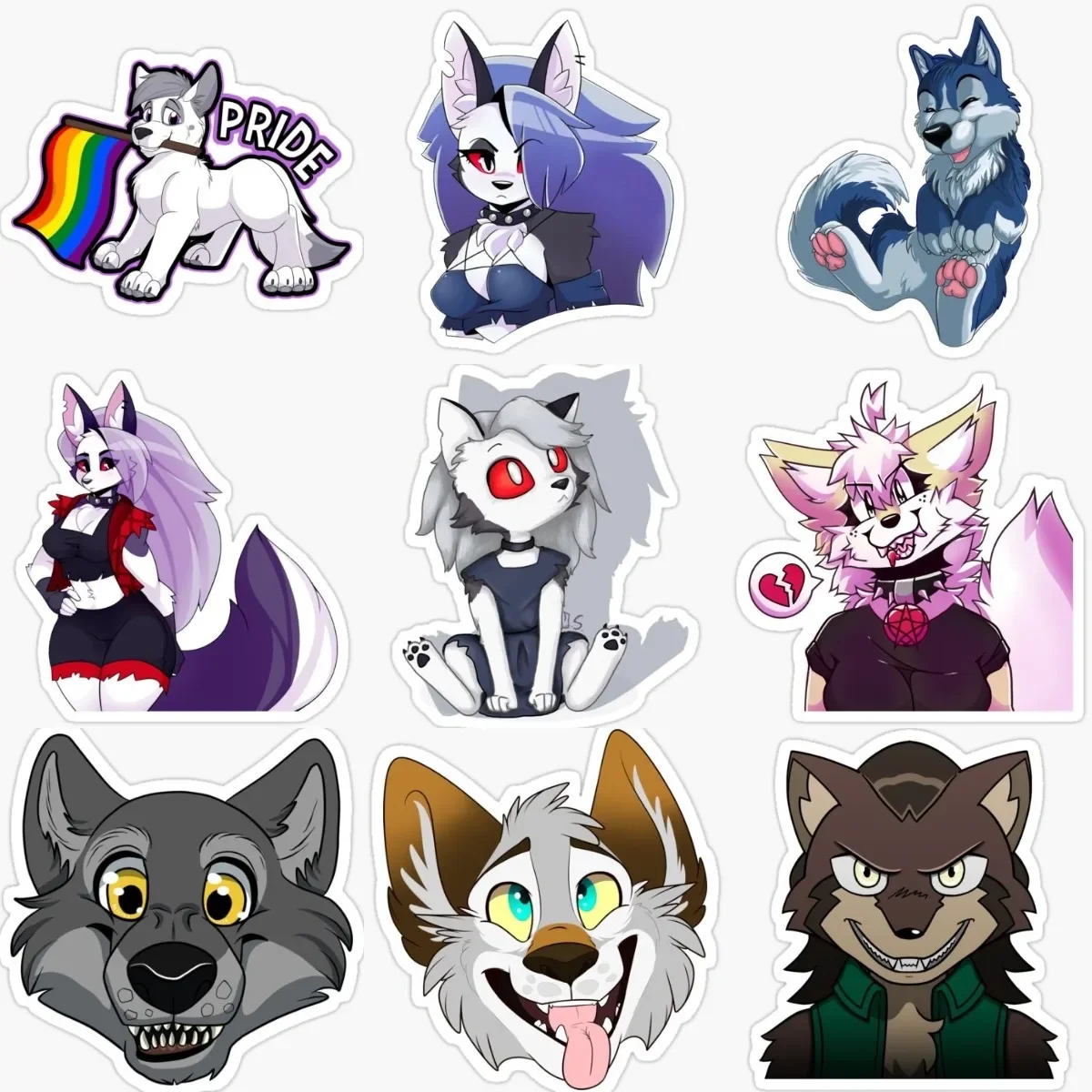 

Creative Femboy Furry Wolf PVC Waterproof Stickers Accessories for Decorate Car Motorcycle Off-road Helmet Camper Bumper Decal