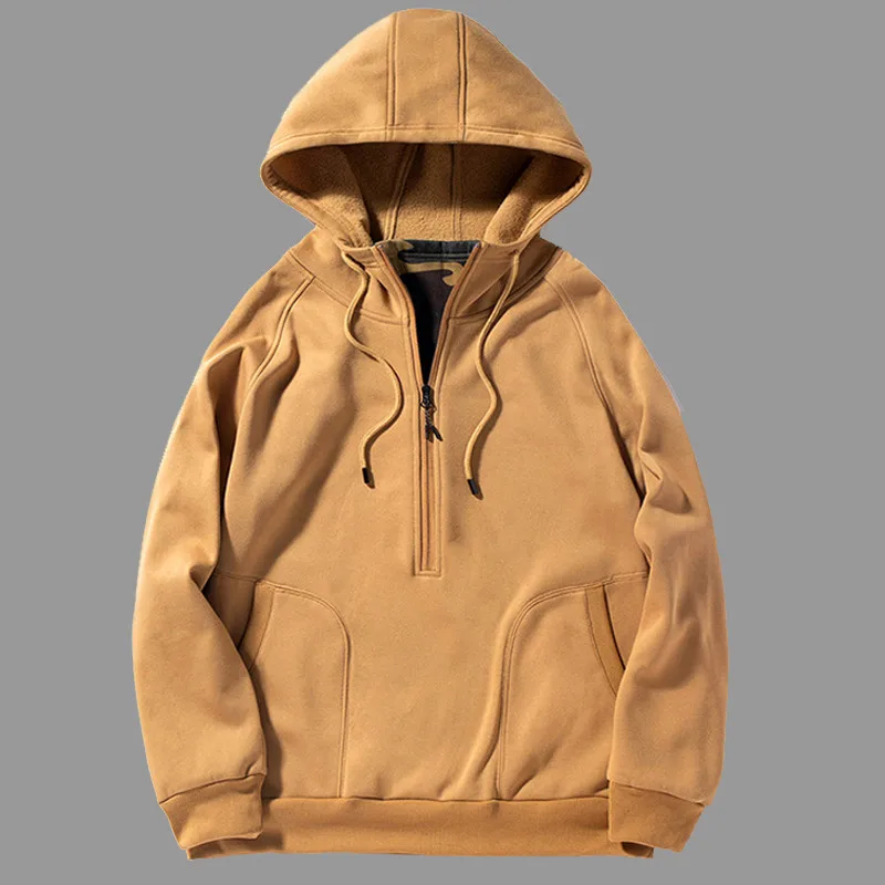 

Men's Tops Military Fleece Hoodies Thick Warm Hooded Sweatshirt Zipper Hip Hop Hoodie Male Outwear Classic Hooded Pullover