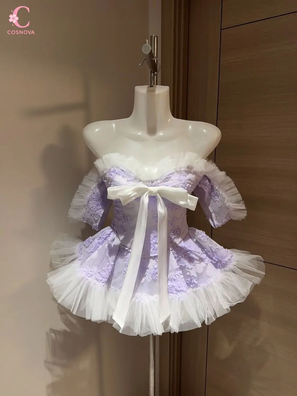 Conjunto de 2 Piezas de Ropa Japonesa Kawaii Lolita, Blusa con Mangas Abullonadas y Parches de Encaje, Falda Abullonada con Tirantes, Estilo Harajuku, Atuendos Lindos para Mujer, Nuevo