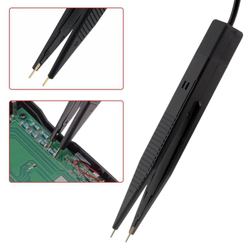 ABJA-SMD SMT Chip Test Clip Lead Probe Digital Multimeter Meter Tweezer Capacitor LCR Capacitor Test Pen view 4