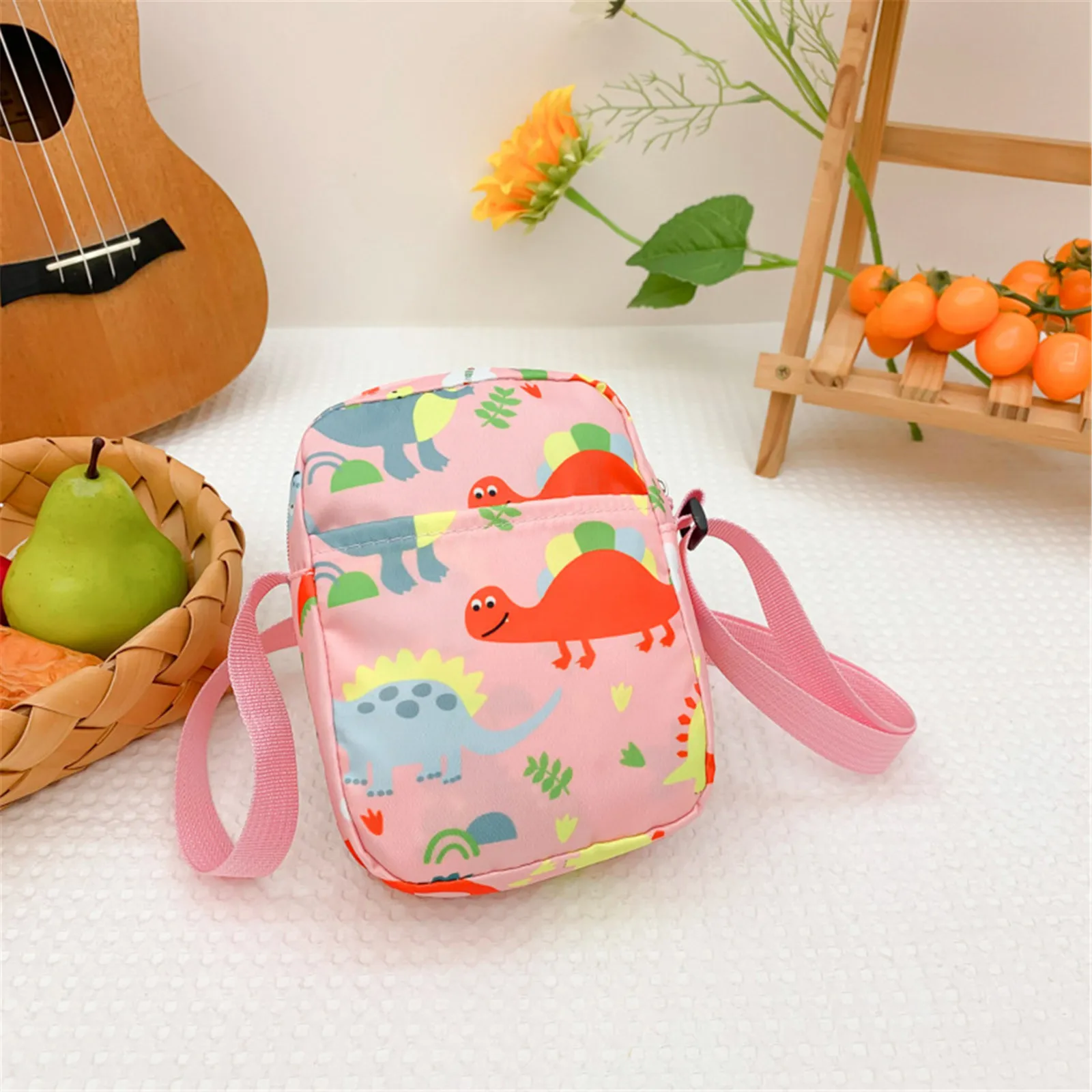 Unisex Cartoon Dinosaur Print Boys Girls Mini Outdoor Shoulder Bags Children Crossbody Bag Costume Accessories