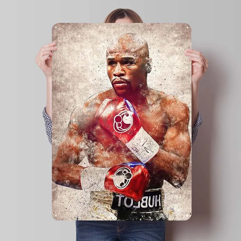 Floyd Mayweather Jr Metal Sign Sports Poster Garage Decoration Retro Tinplate Sign for Wall Art Decoration Vintage Decor Home