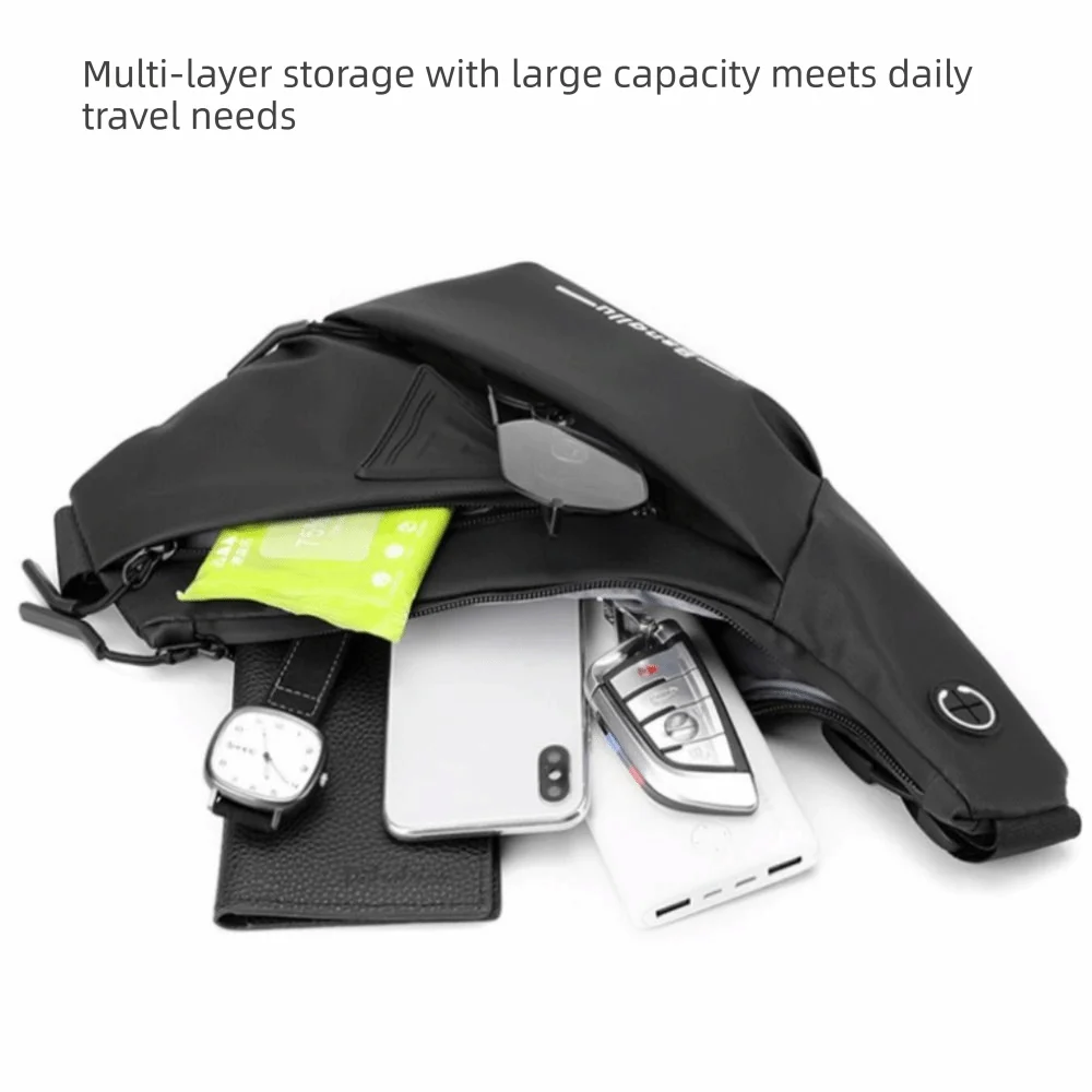 Trend Large capacity Men Sling Bag Waterproof Lightweight Crossbody Bag Anti-Theft Convenient Chest Bag Cycling