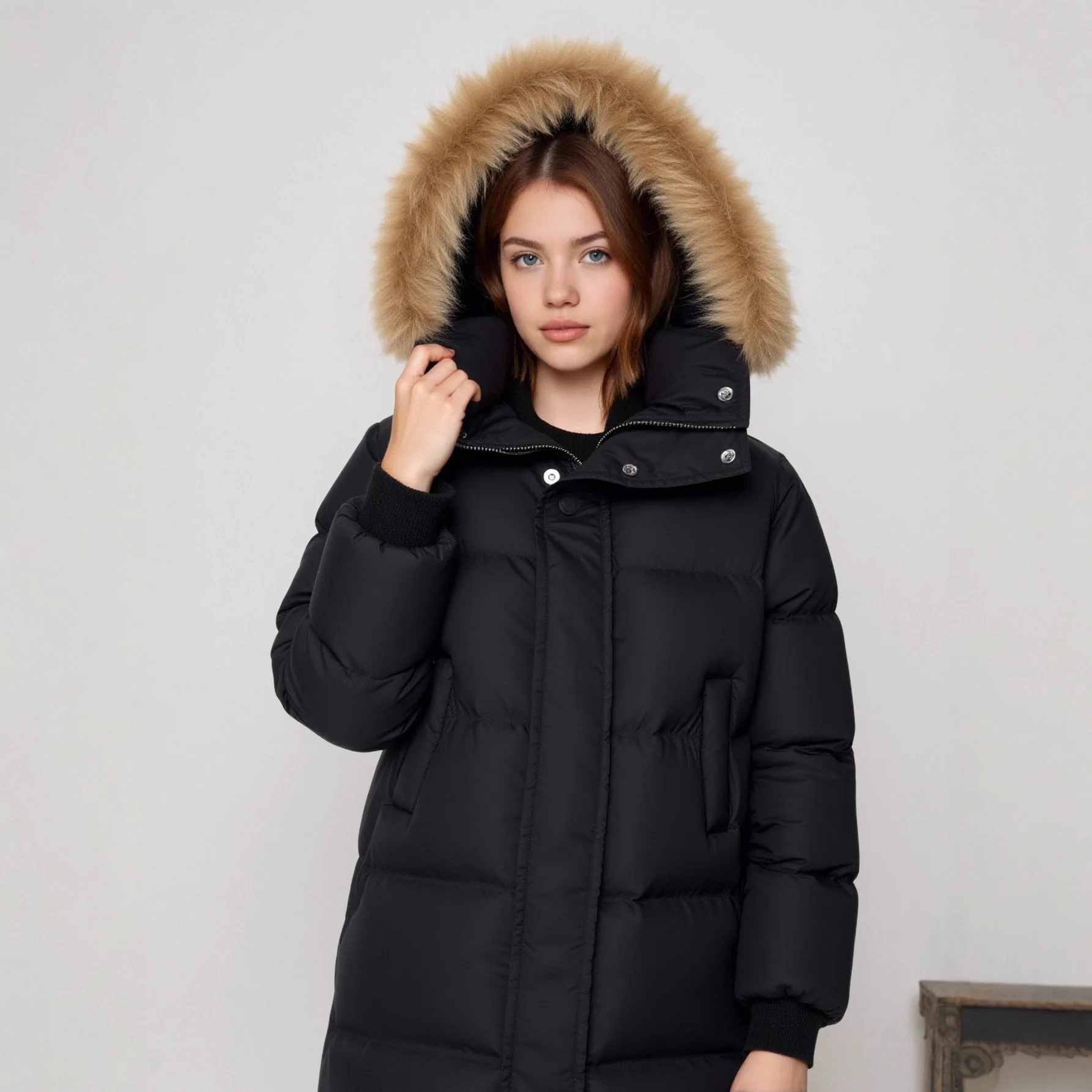 2026 Winter Teen Girls Jacket Solid Color Plus Thick Warm Hooded Coat For 5-12 Years Girls Fashion Down Parkas Casual Outerwear