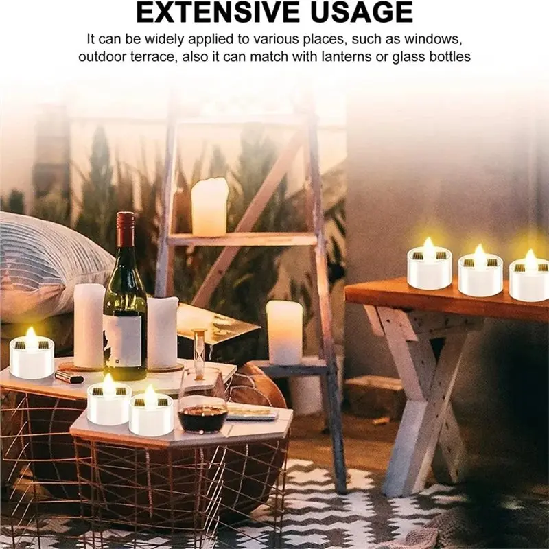 LLCS-Flameless الشمسية شمعة ضوء Led الشموع في الهواء الطلق مقاوم للماء أضواء الشاي القابلة لإعادة الشحن لديكور الحديقة