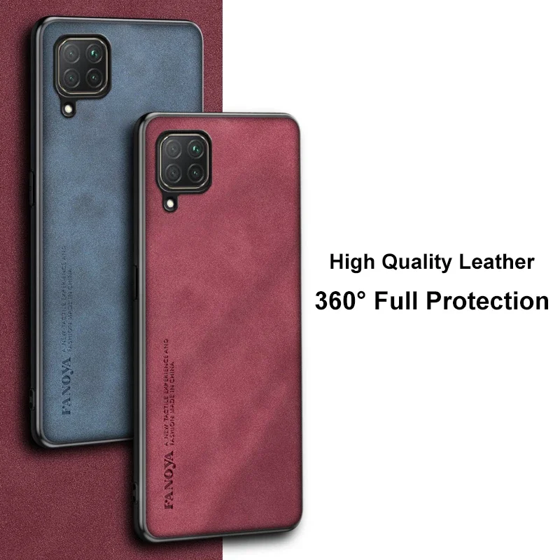 Luxury PU Leather Case For Huawei Nova 7i Back Cover Business Silicone Shockproof Protection Phone Case For Huawei P40 Lite