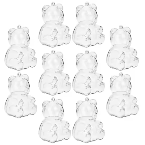 Transparent Candy Box Bear Gift Boxes Shaped Small Containers Clear Snacks Packing Treat Gummy Bears Bulk
