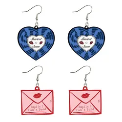 Sabrina Short n' Sweet Concert Earrings for Women Fans Acrylic Purple Heart Earrings Dangle Sabrina Album Inspired