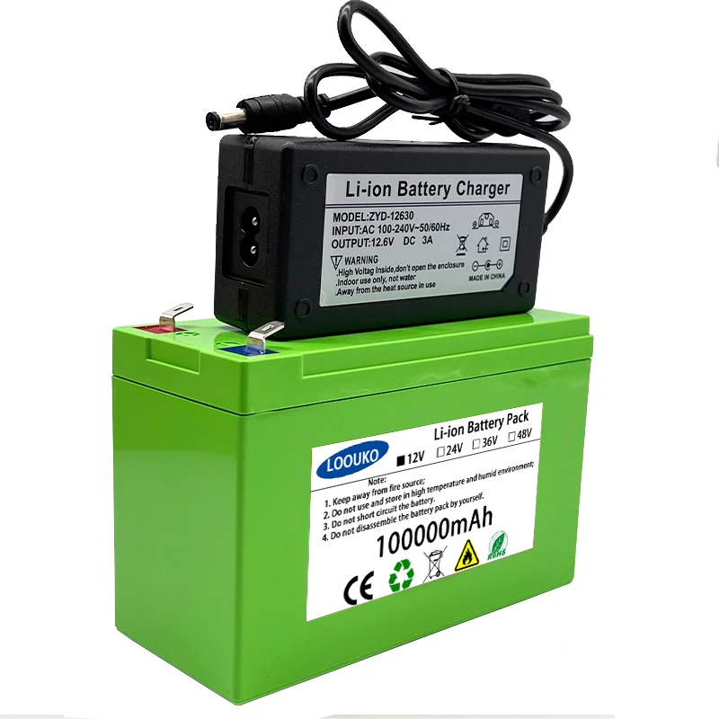 18650 Lithium Battery Pack 12V 100000mAh Emergency Light, Hernia Light, Monitoring Equipment, Oxygen Injection Battery...