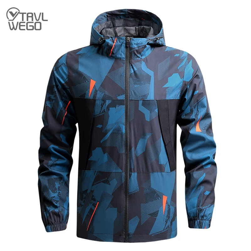 

TRVLWEGO Men Jacket Camping Hiking Autumn 20° C Windbreaker Quick Dry Splashproof Outdoor Sports Walking Climbing Trekking Coats