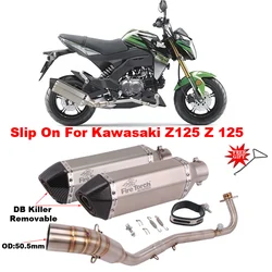 For KAWASAKI Z 125 Z125 Until 2018 Z125 Pro Until 2022 Motorcycle Exhaust Escape System Front Pipe With Muffler Moto DB Killer