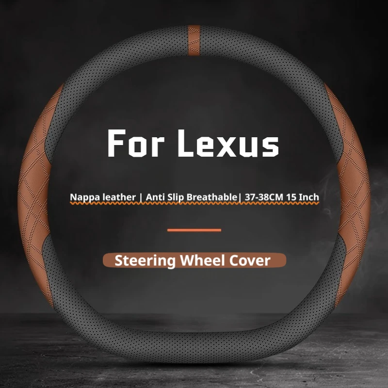 Leather Car Steering Wheel Cover For Lexus Is Es Es300h Rx Lbx Es350h Rx350 Rx500h Nx350h Nx450h Lx600 Accessories 2025 2026