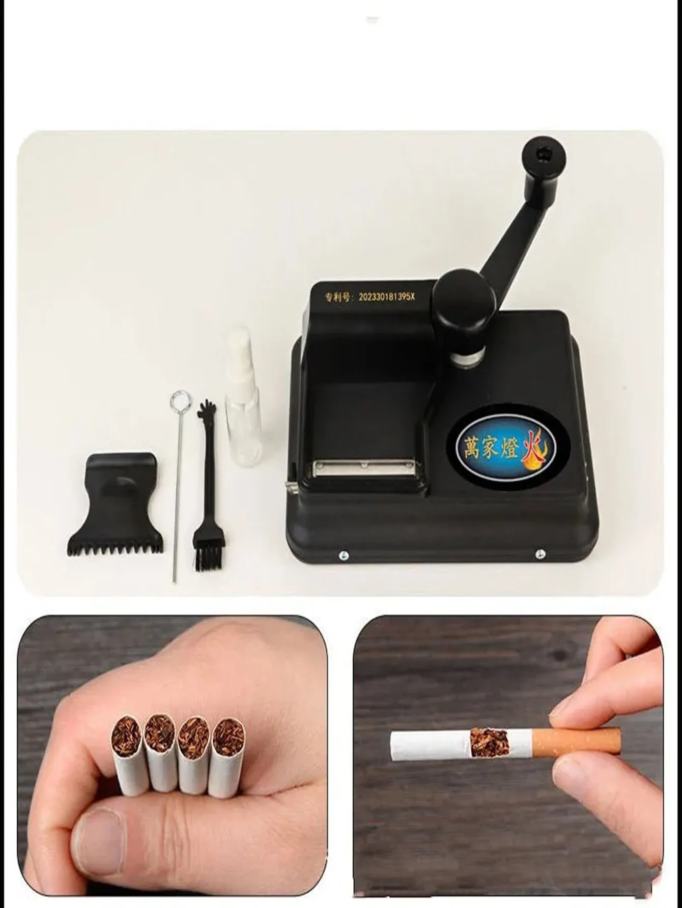 1pc Cigarette Maker 6.5/8mm Cigarette Rolling Machine Injector Tobacco Grind Filling Cigarette Roller