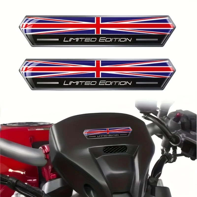 2pcs Union Jack Limited Edition UK GB Flag Car Stickers Emblem Great Britain United Kingdom Decals Truck Truck Car Motorcycle