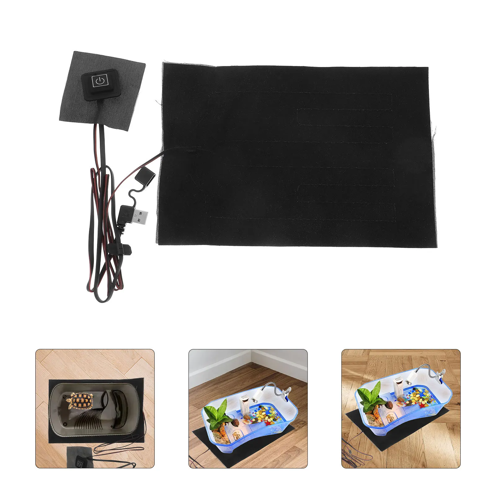 

Reptile Heat Pad Adjustable USB Temperature Waterproof Durable Scratch Resistant Heating Mat for Bearded Dragons Turtles Pets