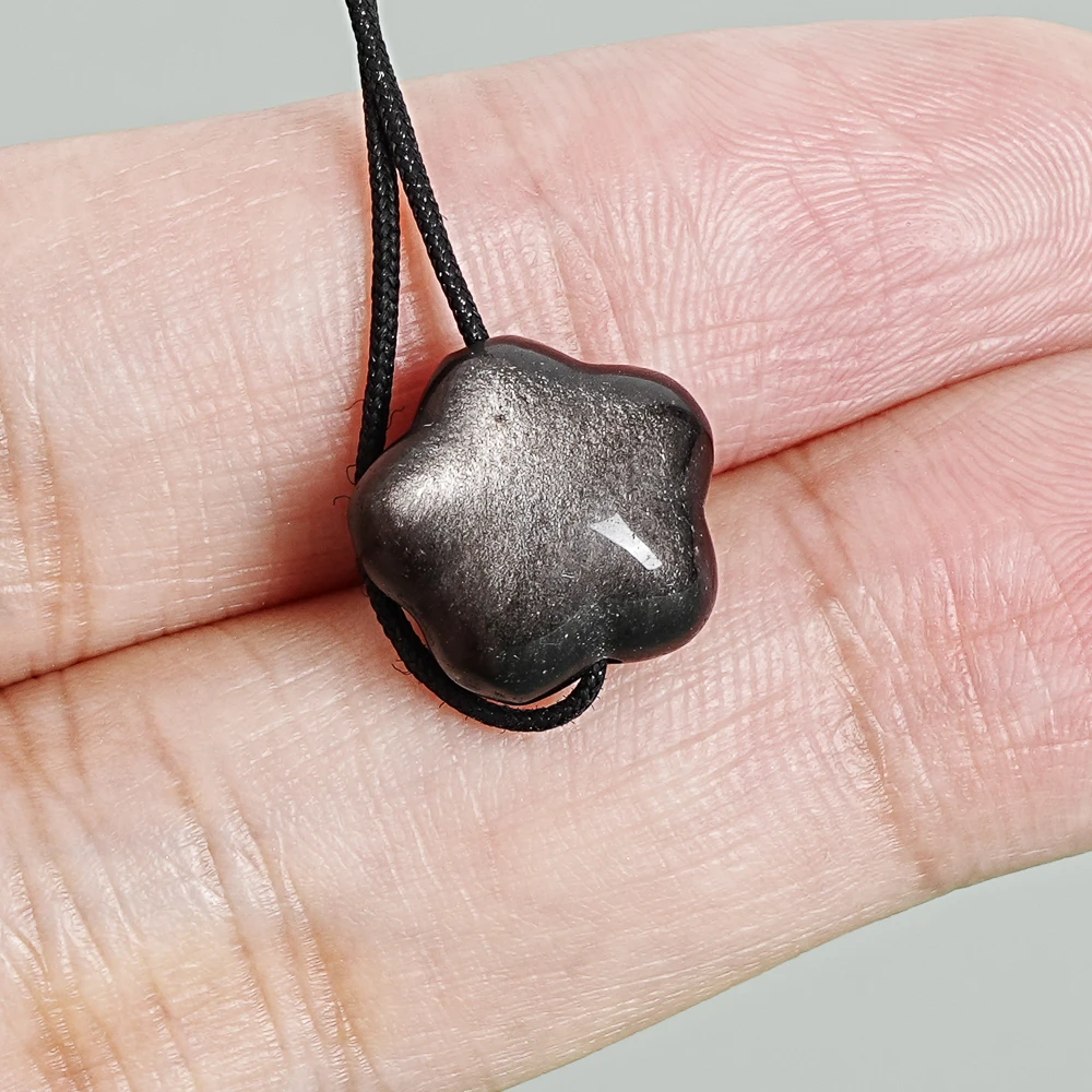 

5 шт. серебряных гладких подвесок-звезд из обсидиана 13x9 мм, серебристо-черные звездные шармы для создания сказочных украшений своими руками