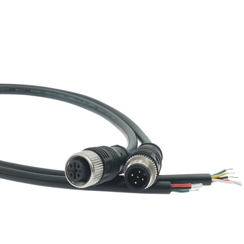 M12 Male Female Aviation Plug Cable Waterproof IP67 2 3 4 5 8Pin Sensor Signal Wire Connector M12 Connection Shielded Line 5