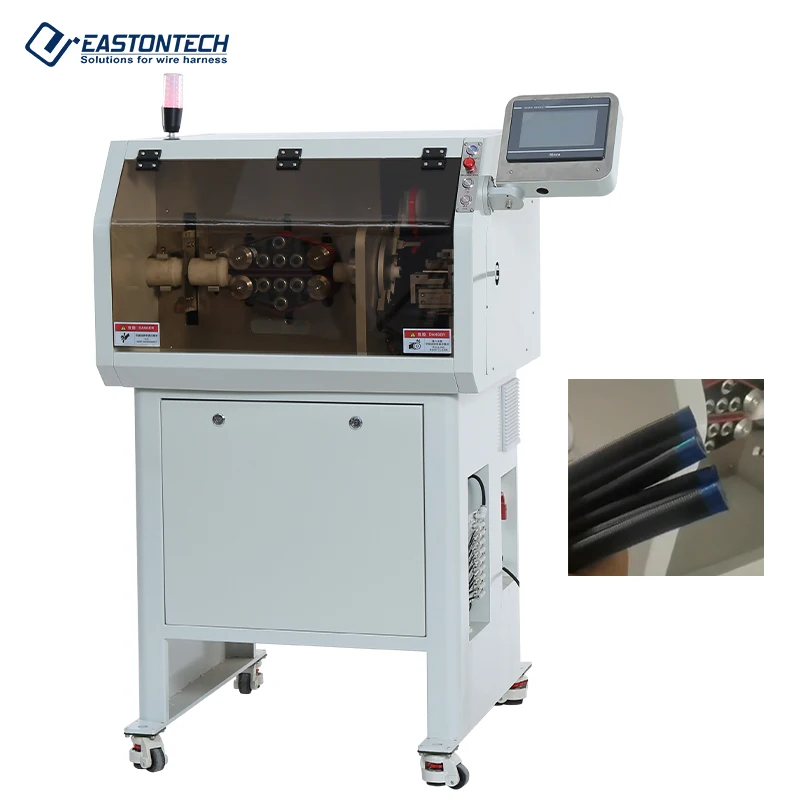 EASTONTECH  EW-12G Movable Fully Automatic 8-15mm OD Tube Tape Wrapping And Cutting Machine High Speed Pipe Cutter