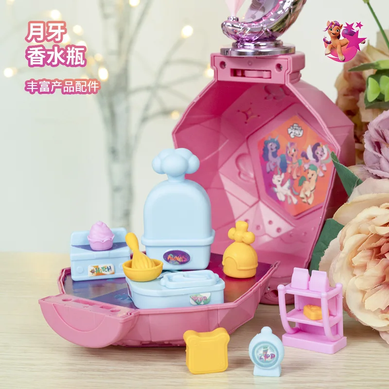 Kotak Display botol sabit parfum Little Pony, koleksi Model mainan lucu rumah bermain hadiah kejutan ulang tahun anak