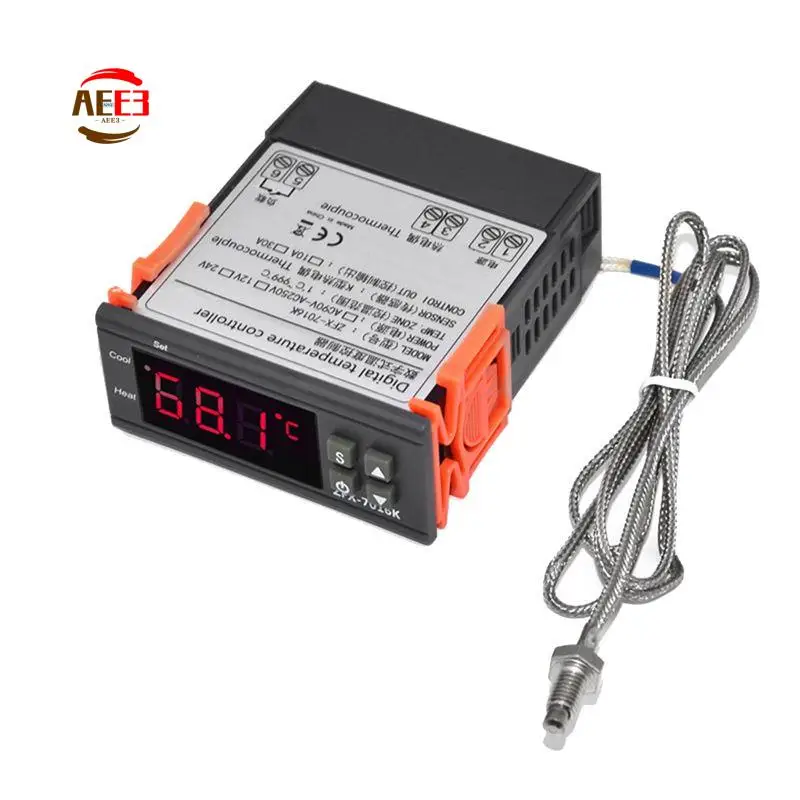 

Интеллектуальный высокотемпературный контроллер AEE3-ZFX-7016K, цифровой термостат-регулятор, переключатель управления духовкой до 999 градусов