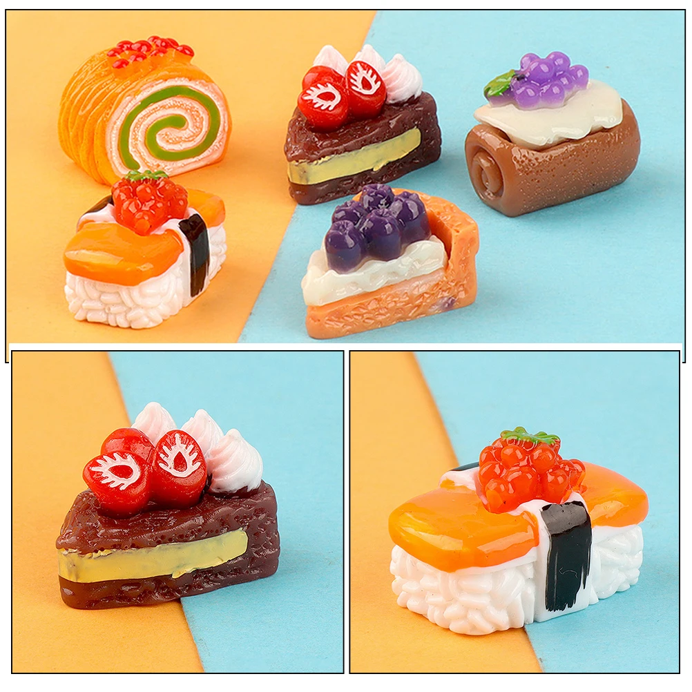 

15 Pcs Three-dimensional Fruit Cake Dessert Simulated Mini Model Miniature Food Toy