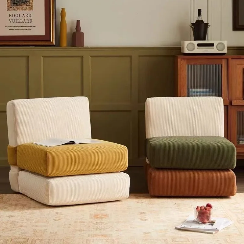 

Tofu block sofa can lie down and sleep small apartment bedroom combination tatami French retro style single chair