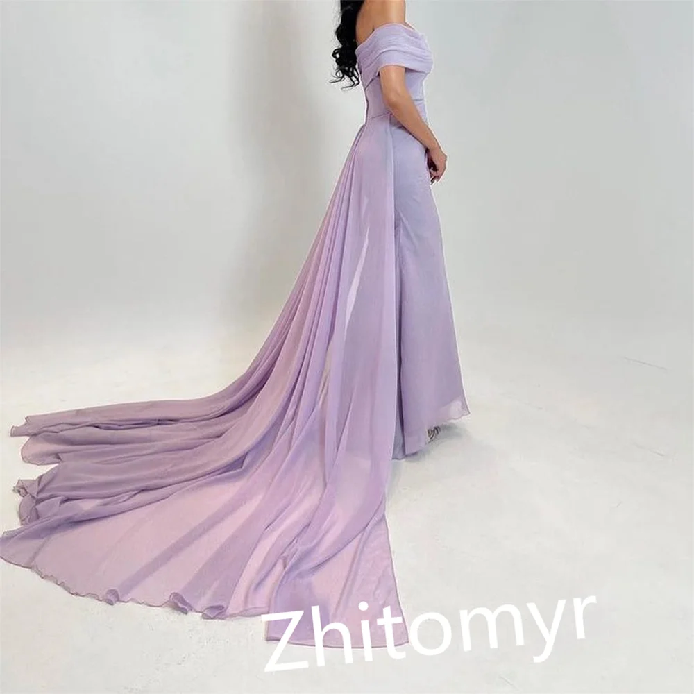 Customized Exquisite Off-the-shoulder A-line Anke Length es Formal Ocassion Gown Organza vtidos de noche elegant para mujer