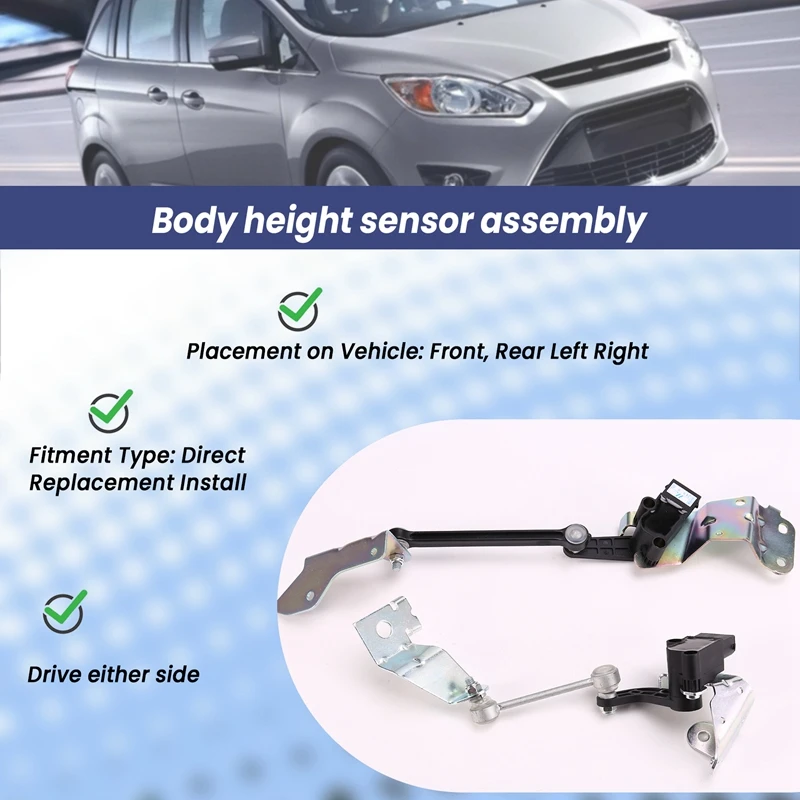 2Pcs Front&Rear Body Height Sensor Assy For Ford Focus III 2003-2018 Headlight Sensor 3M5113D034AF AV61-5A955-AB 1509087