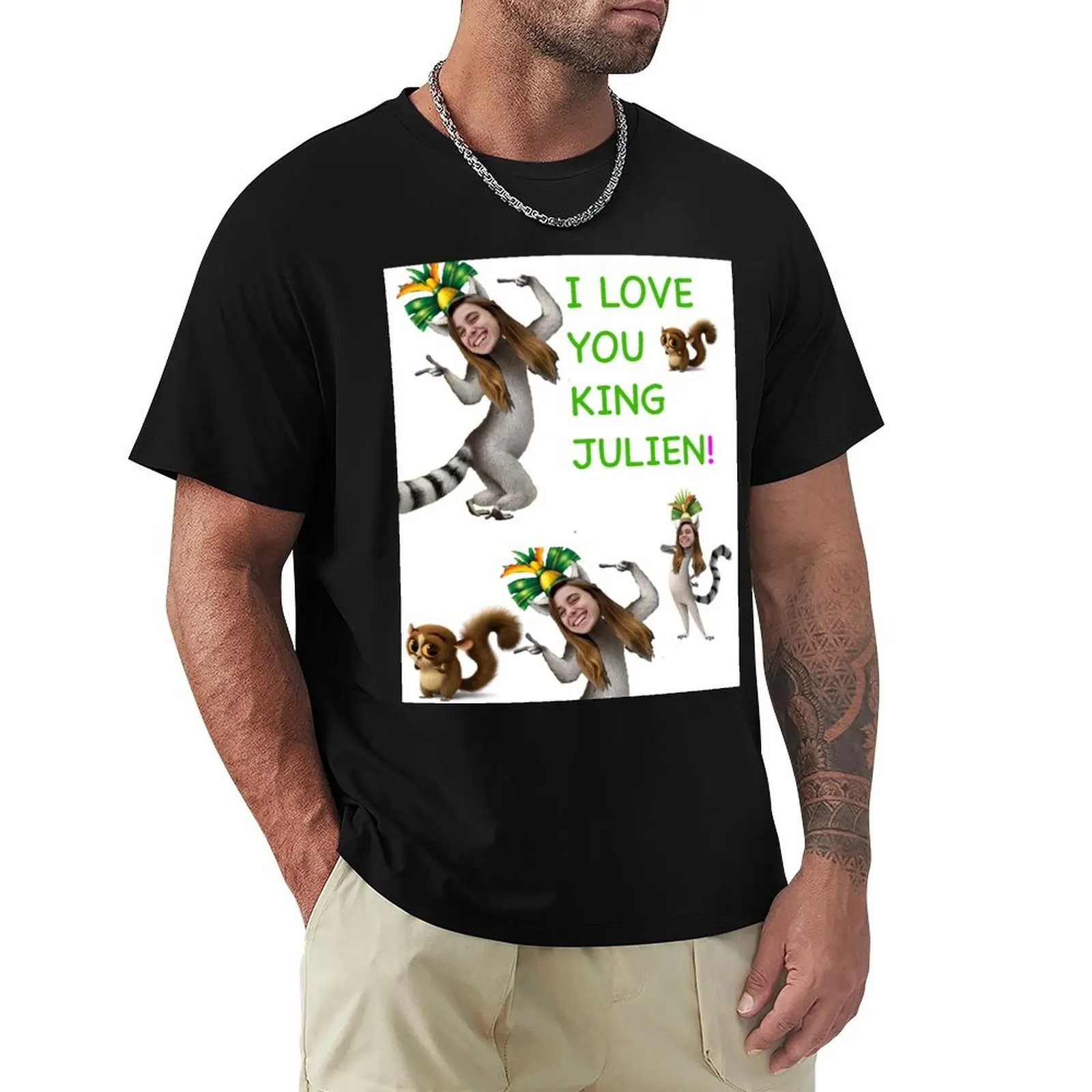 

I Love You King Julien Baker T-Shirt Big and Tall Casual T-Shirt