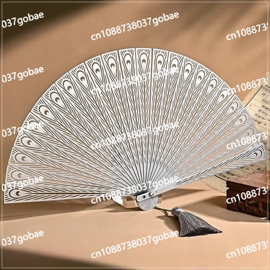 

Полый портативный металлический складной вентилятор из нержавеющей стали, китайский стальной вентилятор, высококачественные подарки