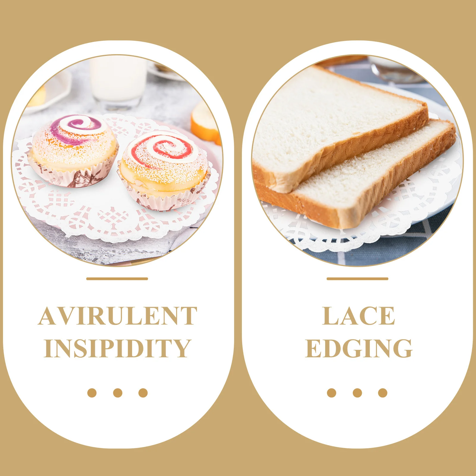 

100pcs Cake Paper Doilies Round Lace Pattern For Food Baking Desserts Disposable Table Placemats Party Wedding Decor Kitchen Bar