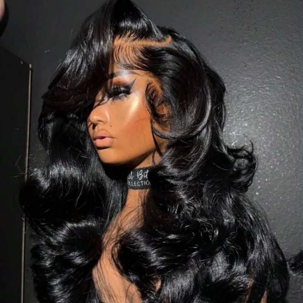 250% Densità 42 Pollici 13x4 Parrucche Anteriori Del Merletto Dei Capelli Umani Dei Capelli Umani Pre Pizzicati Parrucca di Colore Naturale 100% Capelli Umani Vergini Anteriore Del Merletto W