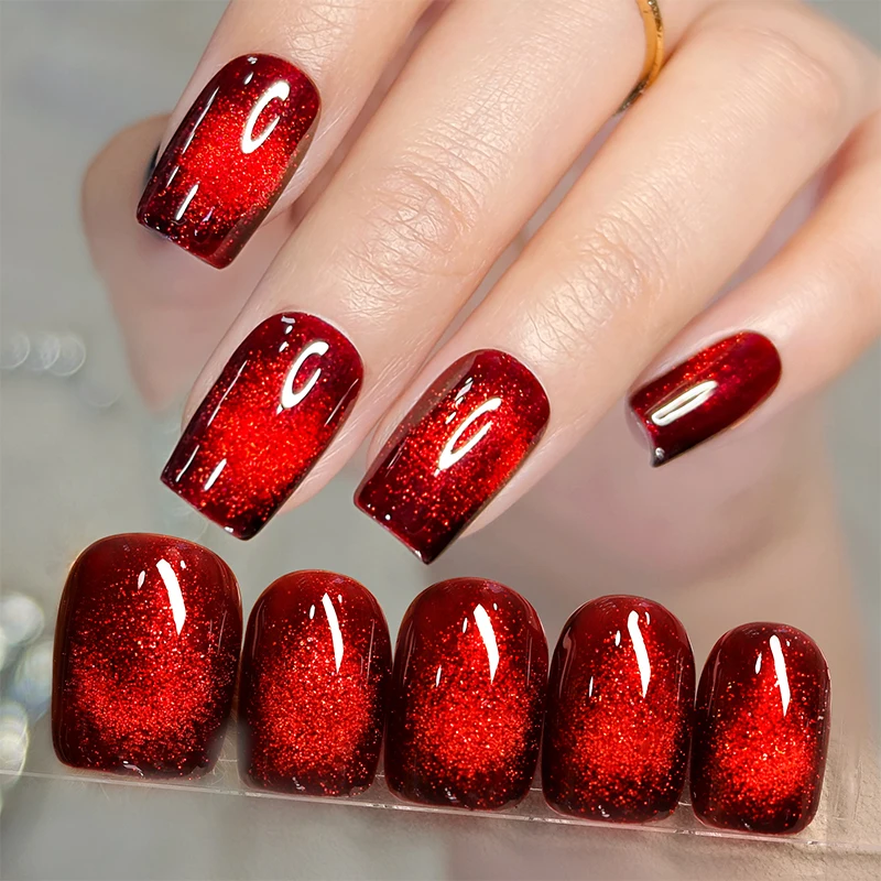 BORN PRETTY 10ml vino rojo brillo cuentas de vidrio gato Gel magnético ultra brillo remojo UV Gel Nail Art barniz manicura