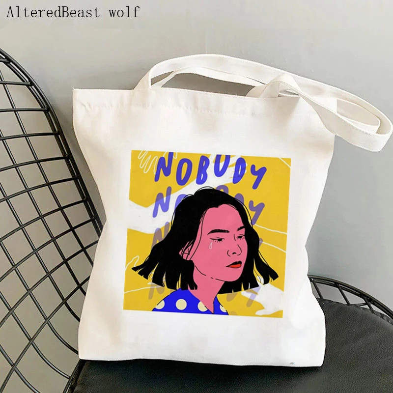 Women Shopper bag Do you listen to mitski Kawaii Bag Harajuku Shopping Canvas Shopper Bag girl handbag Tote Shoulder Lady Bag