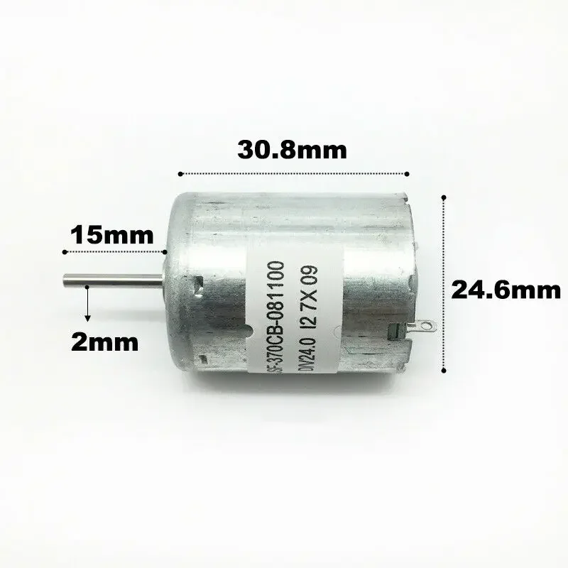 RF-370CB-081100 DC 12V-24V Micro Mute 24mm Spindle Motor 15mm Long Shaft DIY Toy