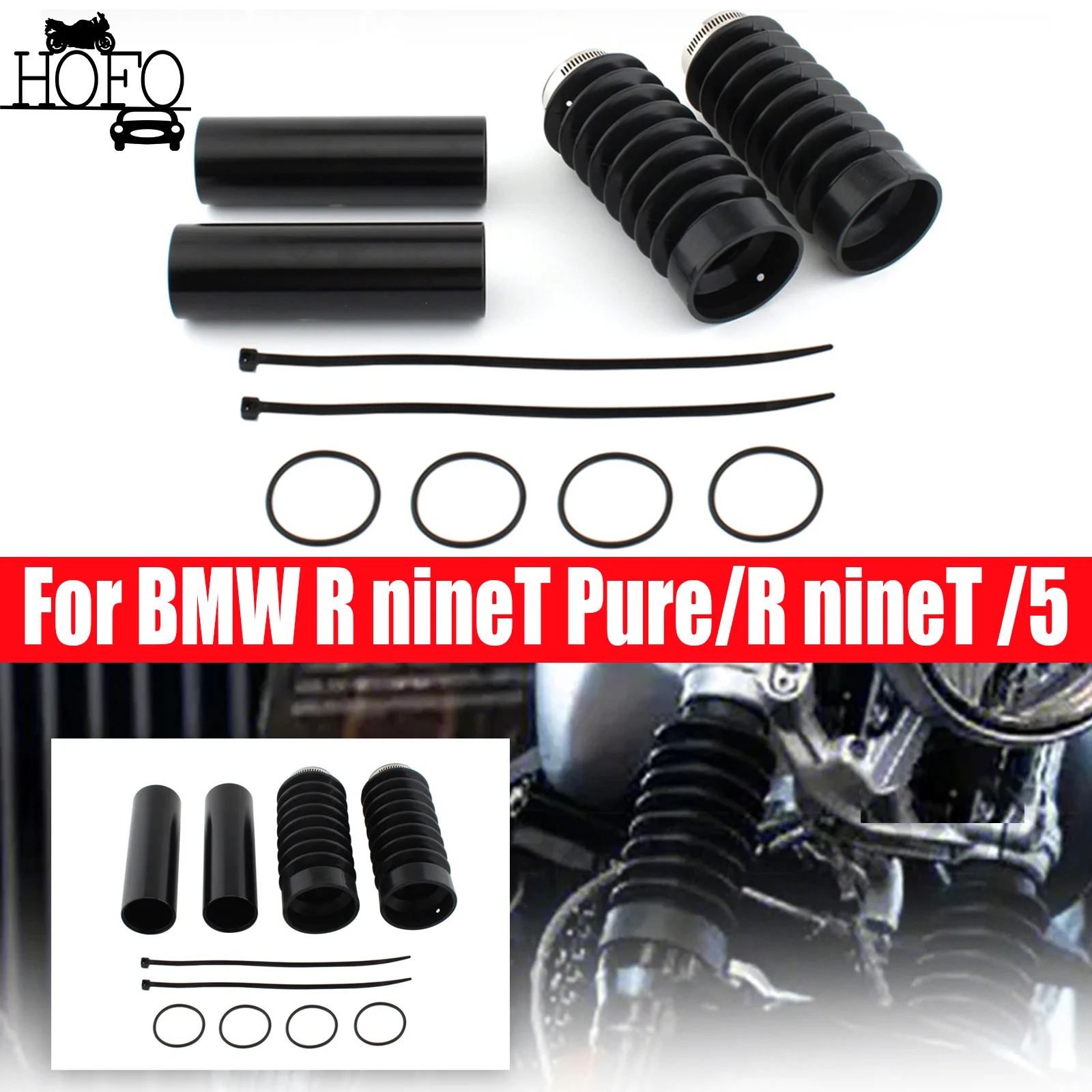 For BMW R nineT Pure Motorcycle Front Fork Cover Gaiters Gators Boots Shock Protector Dust Guard Rubber R nineT Scrambler