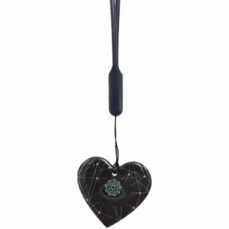 It is custom. Nume card new me card Kids children Tarjeta heart shape terahertz chip card necklace with silicone rope