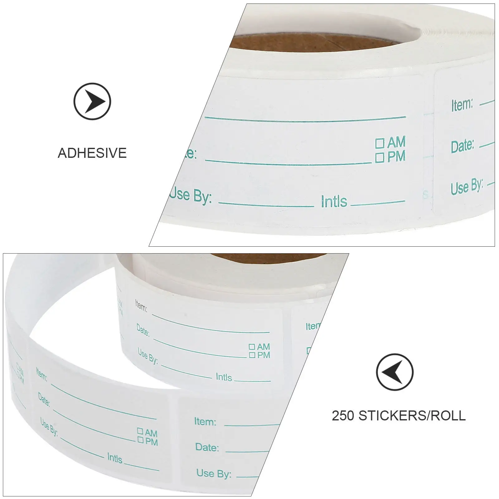 1 Roll Food Storage Labels Removable Copper Cardboard Stickers for Metal Glass Plastic Containers Kitchen Pantry Restaurant Food
