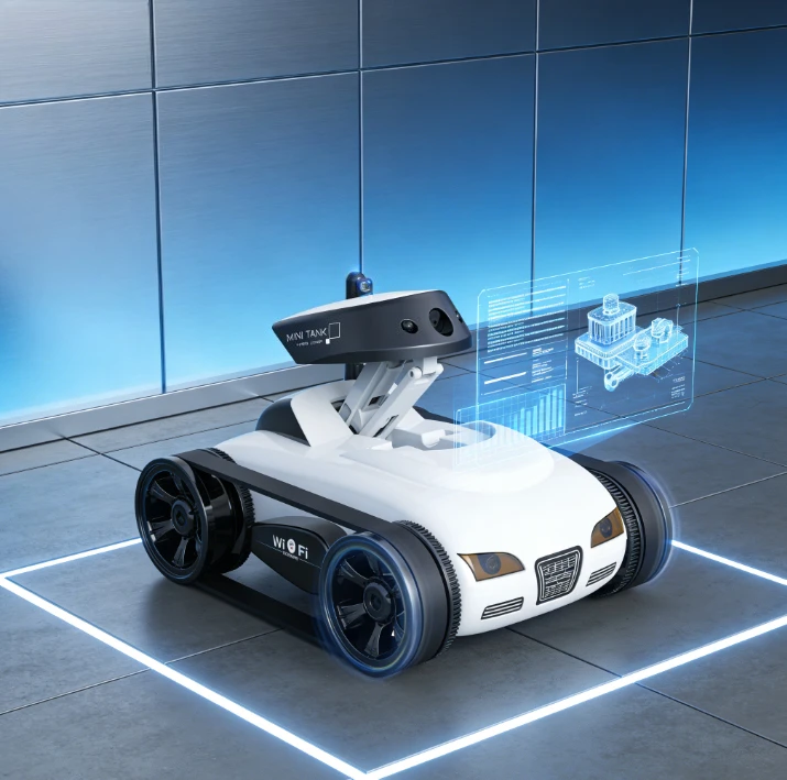 Czołg RC z kamerą FPV WIFI, mini samochód RC z kamerą HD, sterowany zdalnie, inteligentny robot samochodowy z aplikacją, zabawki dla dzieci