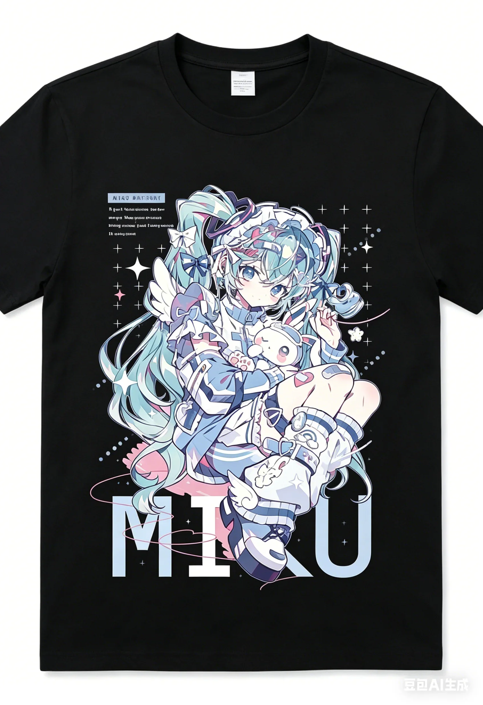 Hatsune Miku Short-sleeve Pure Cotton T-shirt Japanese-style Sports Daily Commute / Anime Convention Top boys and girls