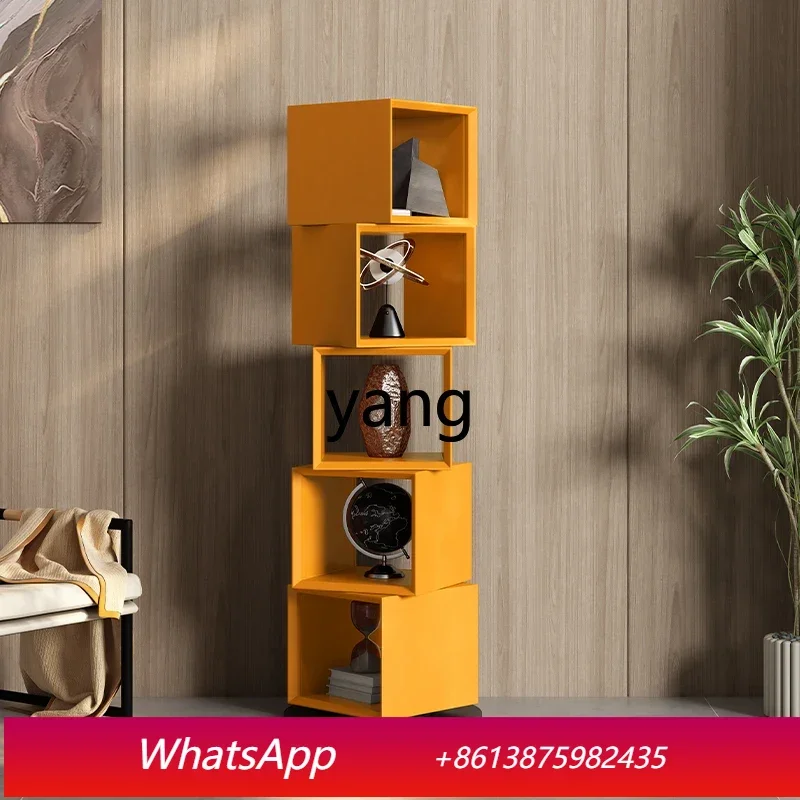 LMM Minimalist Bookshelf Orange Rotary Layer Shelf Corner Shelf Corner Cabinet
