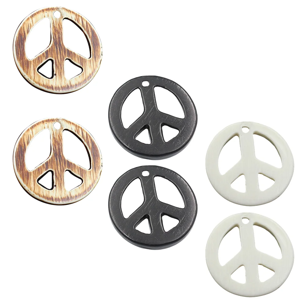 6 Pcs Emblems Peace Sign Necklace Gift Retro Anti-war Symbol Jewelry Pendant Vintage Necklaces