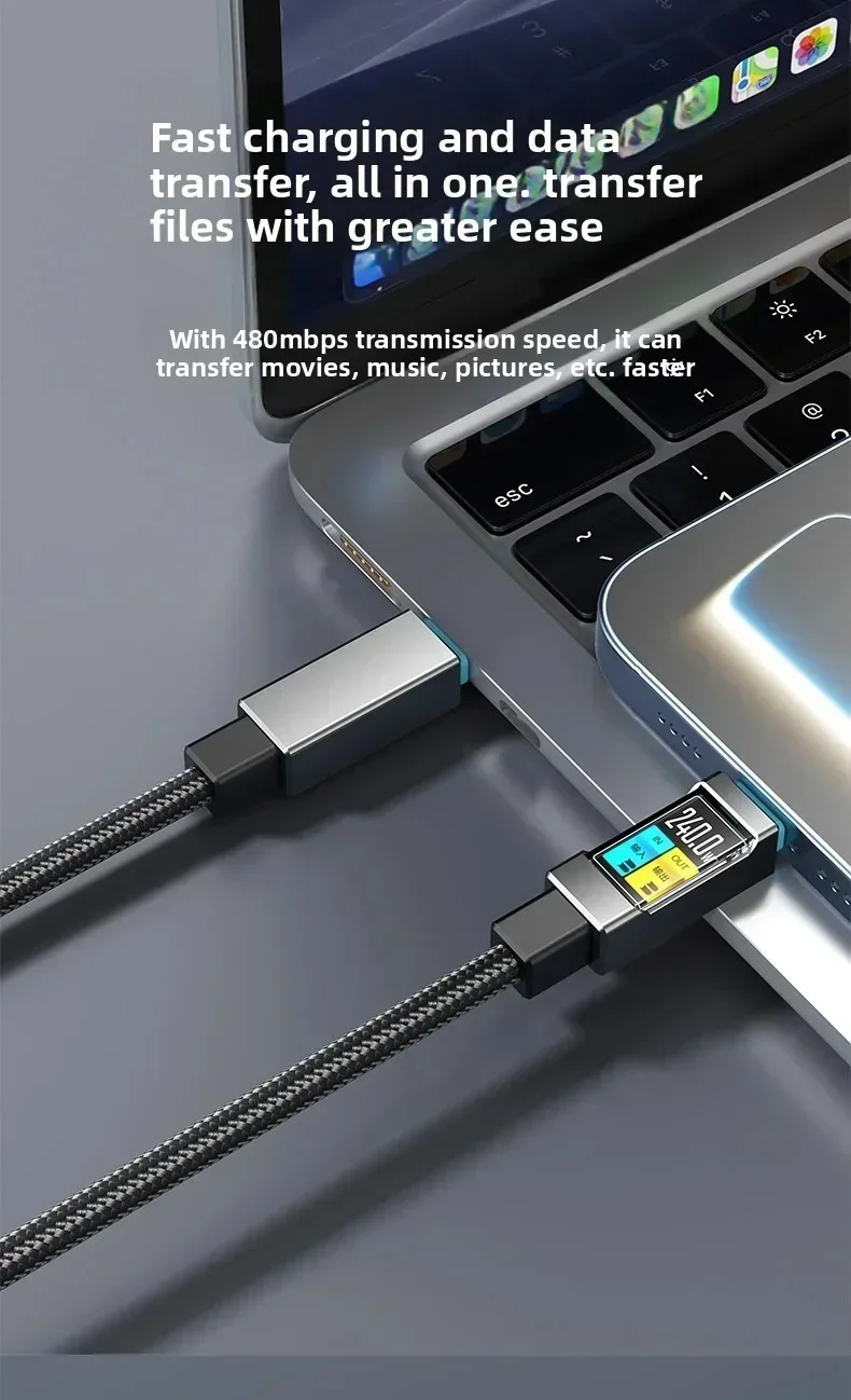 PD USB-C-Kabel, Schnellladekabel für Handys, Datenkabel für iPhone 17, Samsung, Xiaomi, Huawei, USB-Typ-C-auf-Typ-C-Schnellladekabel. – Detail 9